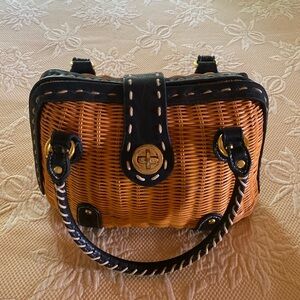 Very cute, woven/wicker like summer bag, vintage.
